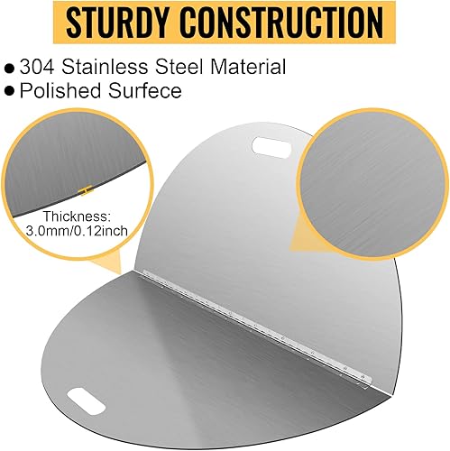 Miniatura 10 de Cubierta para quemador de hoguera de 21 x 21 pulgadas, cubierta para hoguera de 0.059 in de grosor, tapa cuadrada de acero inoxidable 430 para