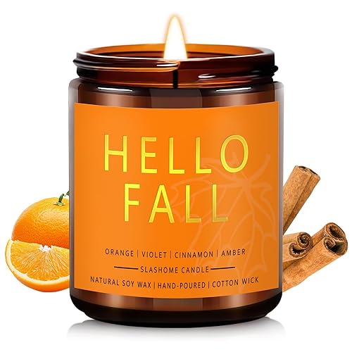 Fall Scented Candles Hello Fall 7oz – Warm Pumpkin Spice