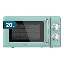 Cecotec Forno a microonde meccanico da 20 litri Proclean 3010 Retro Green. 700 W in 6 livelli, timer fino a 30 minuti, modalità sbrinamento, design vintage in verde, finiture in acciaio
