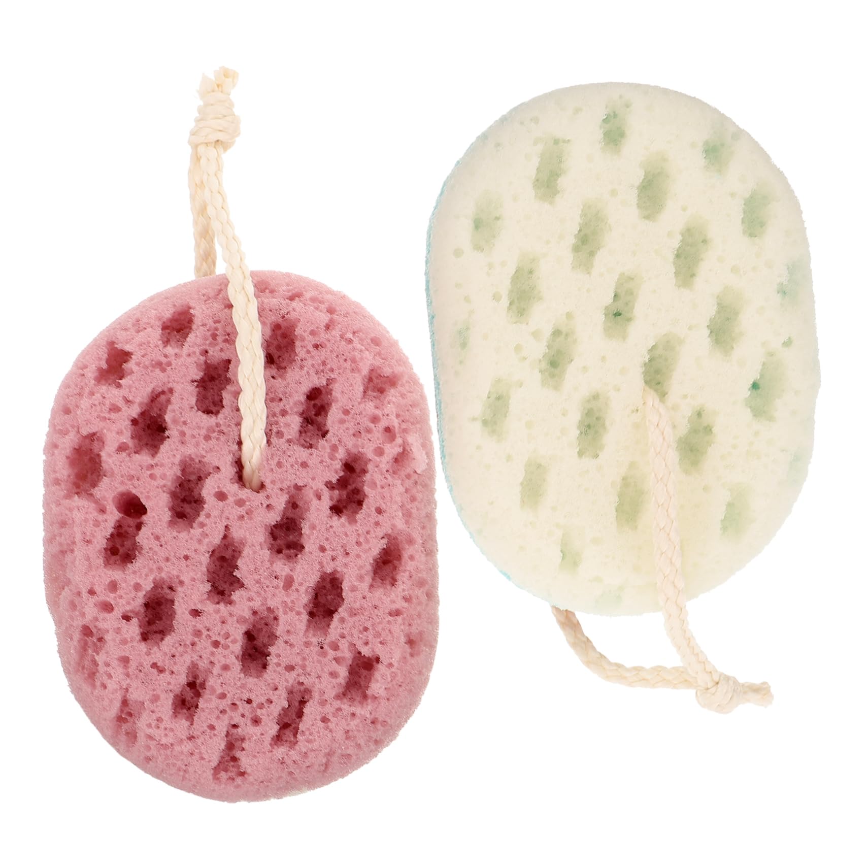 NIYANGLE 2pcs Natural Bathing Sponge Oval Shower Scrubber for Men and Women Enhances Skin Circulation Safe and Gentle for Daily Use Random Colors Random Color