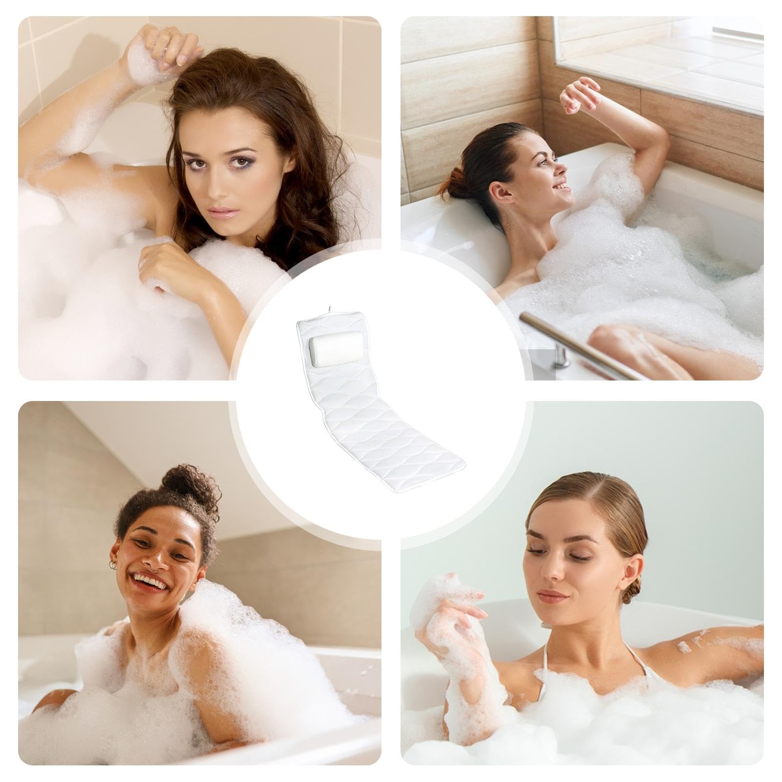 Komfortowe akcesoria do spa relaksacyjnego, luksusowe poduszki kąpielowe z | antypoślizgowym uchwytem, wygodna poduszka do wanny dla wsparcia szyi i pleców