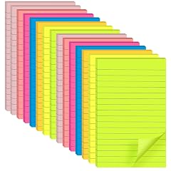 15 Pads Lined Sticky Notes 4x6 in Post 7 Bright Colors with Lines Self-Stick Note Pad it Strong