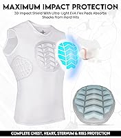 Vista 2 de Exxact Sports Protector de pecho de béisbol juvenil, protector de pecho acolchado para el esternón, protector de pecho de sóftbol y costillas