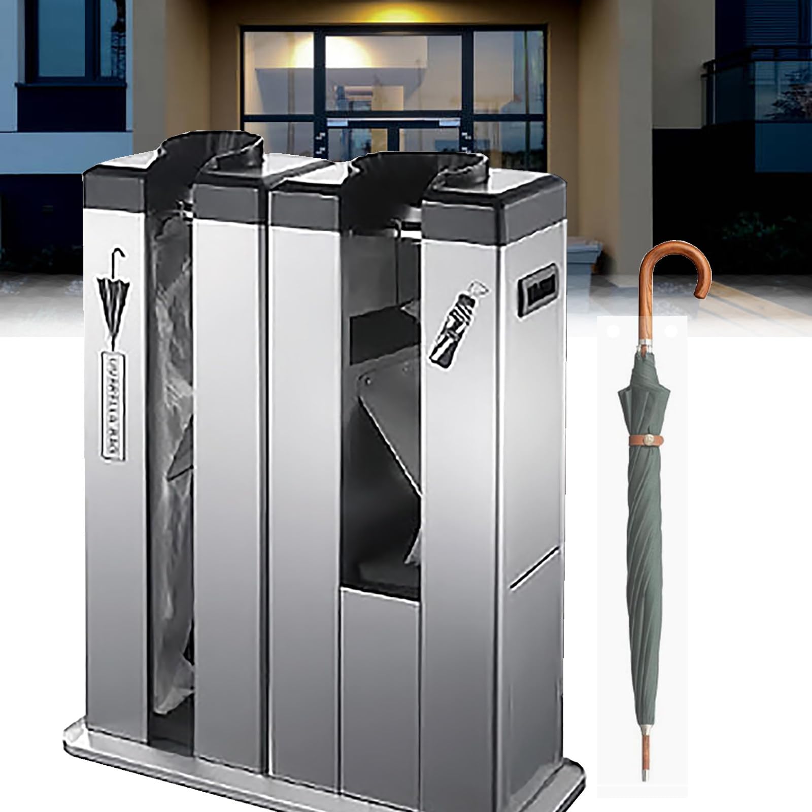 LJYKBFL Umbrella Bag Dispenser Stand for Wet Umbrellas, Entryway and Office Decor Solution