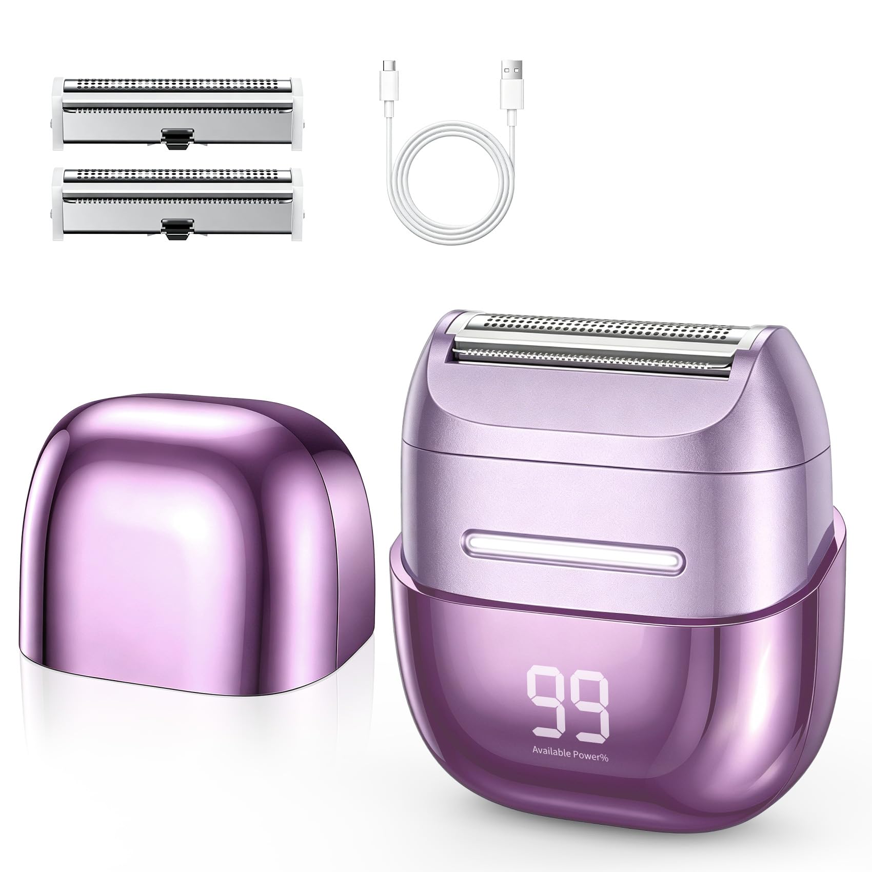 UpperX Mini Electric Razors for Women, Portable Bikini Trimmer for Women Ultra Violet