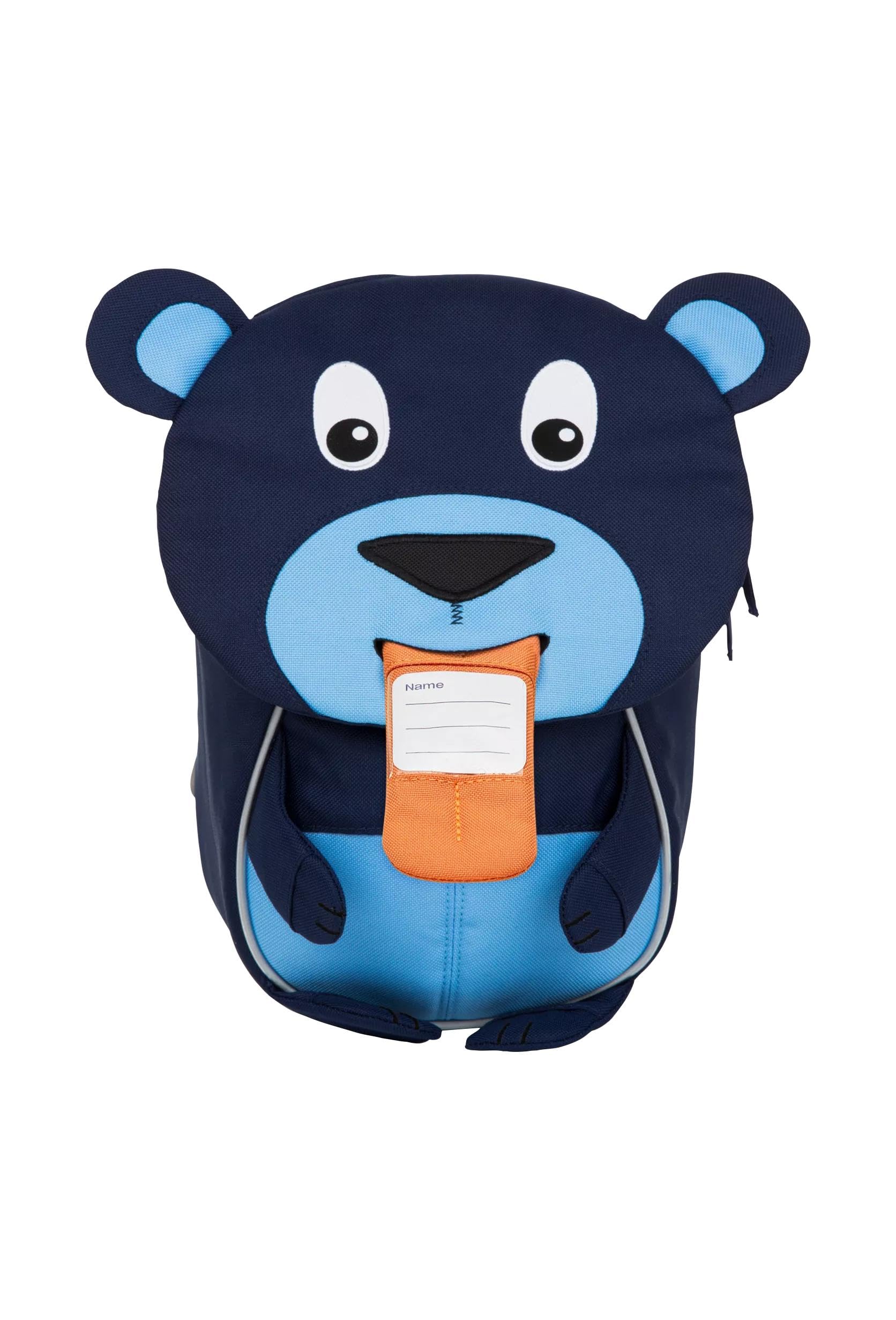 Affenzahn Kleiner Freund Kindergarten-Rucksack für 1-3 Jährige Ergonomisch Reflektierend Ziehzunge mit Namensschild Bär | Ergonomischer Kindergarten-Rucksack für Kinder von 1 bis 3 Jahren mit Reflektoren, Ziehzunge und Namensschild