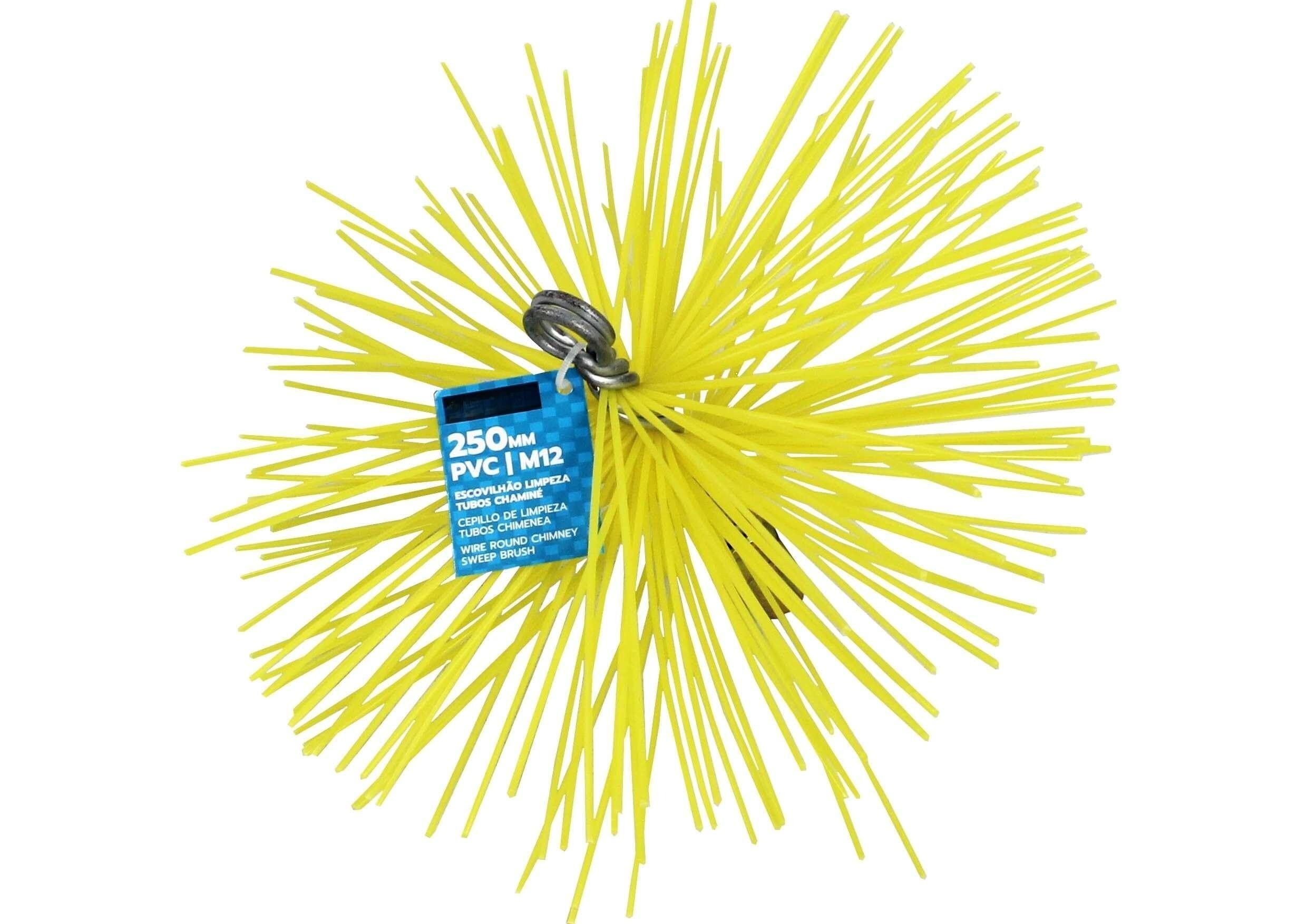 Brosse filetée M12 en PVC de 250 mm assurant des finitions nettes sans rayure