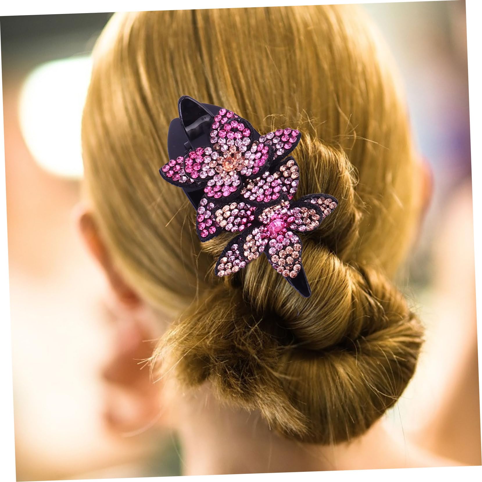 Beaupretty 6 Stück Strass Drei Zahn Entenbill Haarklammer Blumendesign Bunte Haarklammern für und Mädchen für Hochzeiten und Partys