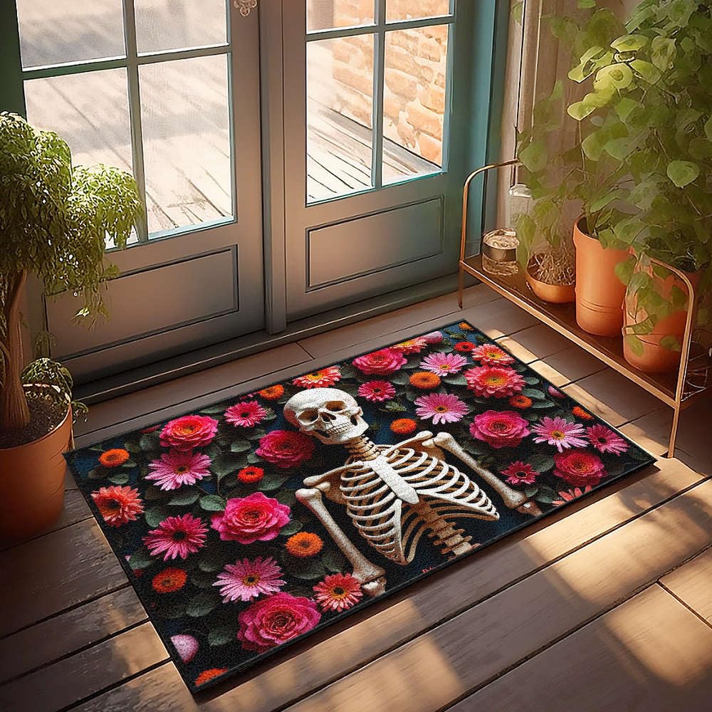 Tapis de porte automne et cuisine créant une ambiance bistrot à la maison