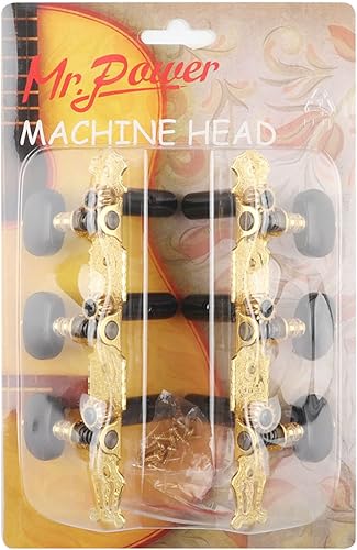 Vista 31 de Mr.Power Afinadores de guitarra, cabezales de máquina de 3+3 juegos de teclas de afinación, clavijas de cuerda para guitarra clásica