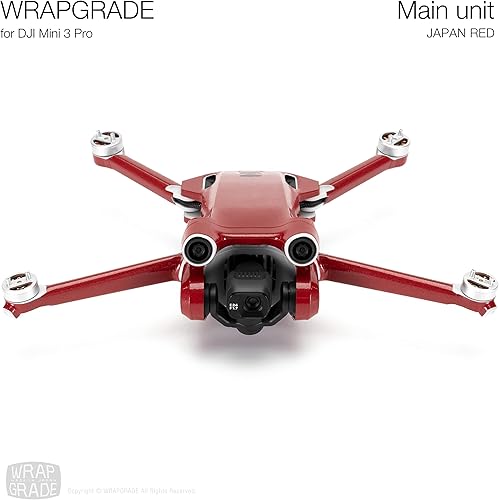 Miniatura 2 de WRAPGRADE Pegatinas de piel compatibles con DJI Mini 3 Pro  Unidad principal (Japón RED)