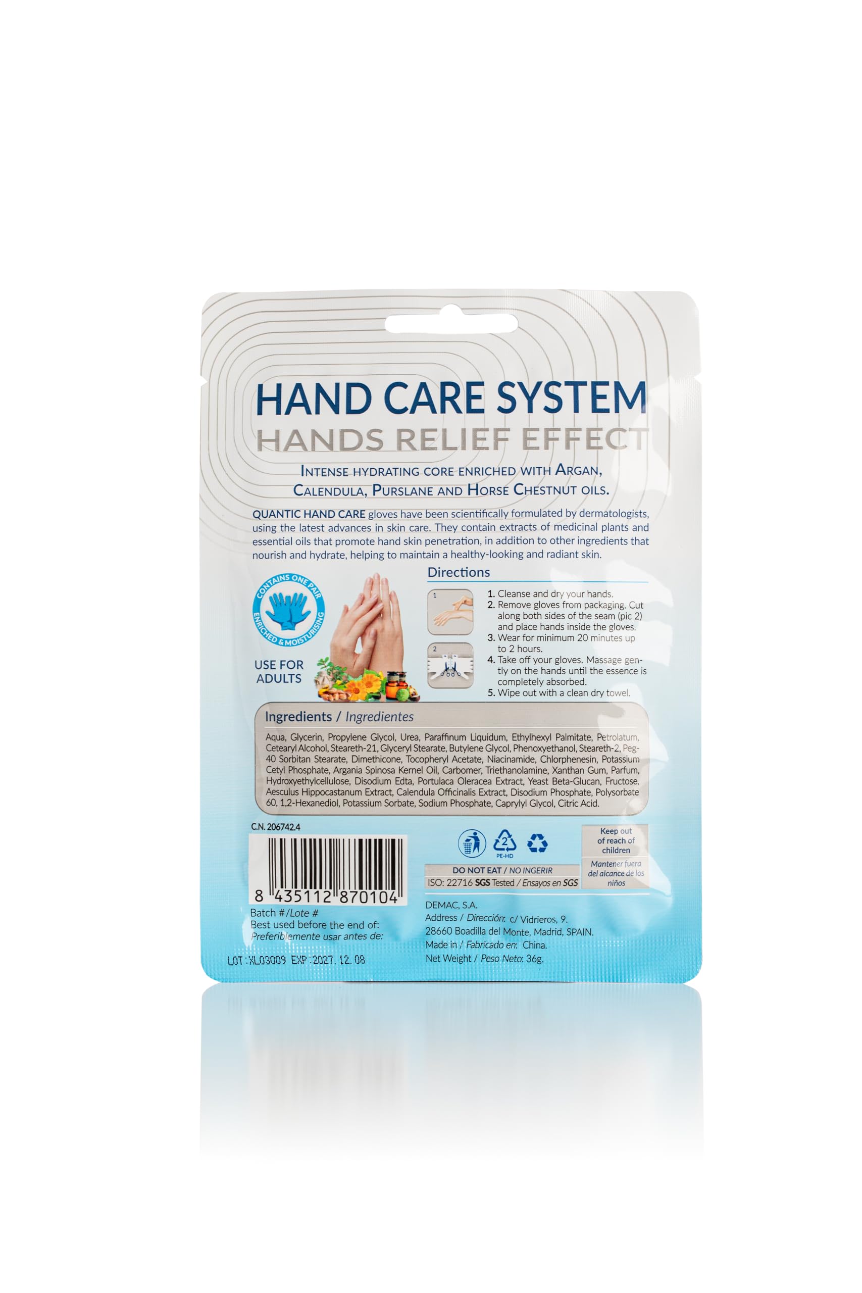 Guantes Mascarilla Antiedad con Aceite Argán y Caléndula | (5 pares) Mascarilla hidratante para manos Para revivir la piel seca, áspera y agrietada de mujeres y hombres Reducción de Arrugas y Manchas