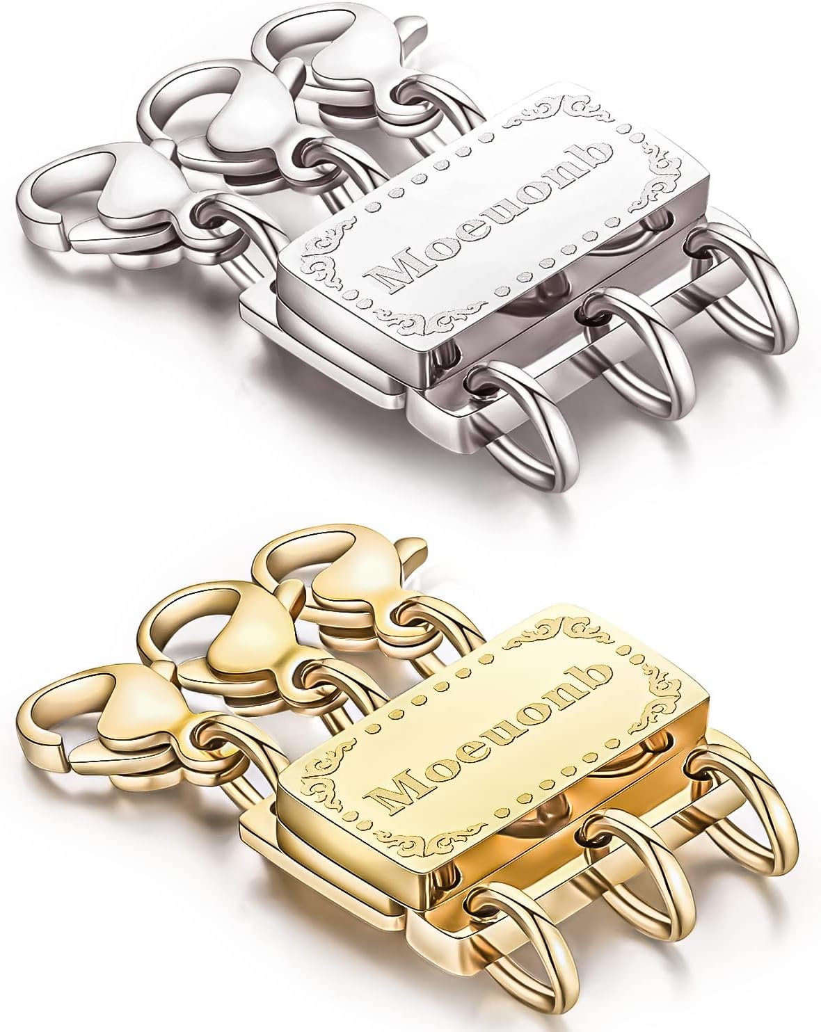 2 Pieces Upgraded Necklace Layering Clasps 14K Gold Plating