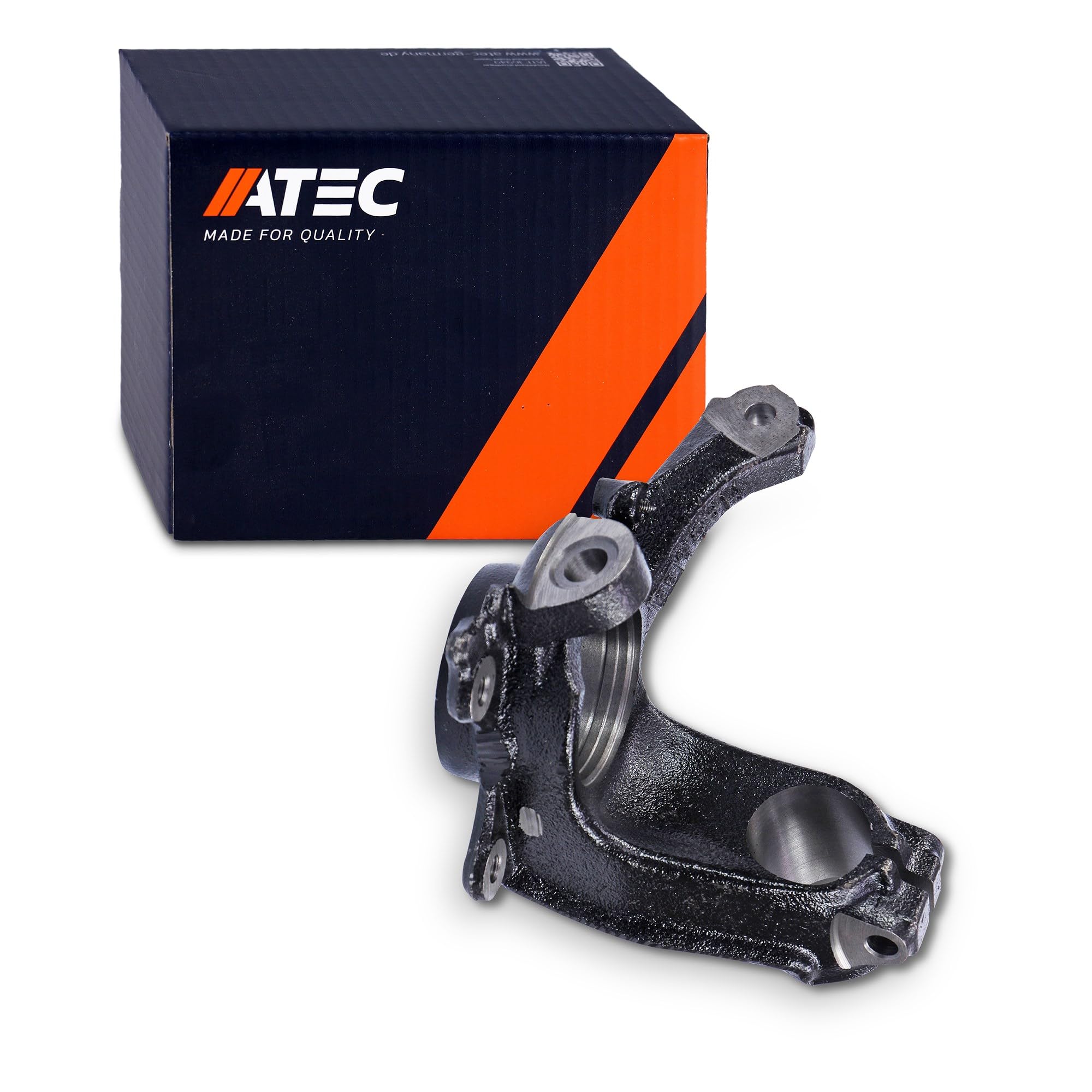ATEC Germany 1x fusée d'essieu, boîtier de roulement de roue avant gauche Compatible avec A UDI A3 (8L1), SEAT LEON (1M1), TOLEDO 2 (1M2), SKODA OCTAVIA, VW BORA, GOLF 4, NEW BEETLE,