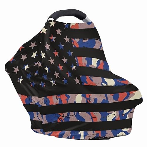 Miniatura 3 de Fundas de asiento de coche con bandera americana, diseño de camuflaje, multiusos, resistente al viento, cubierta antipolvo, protección de