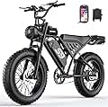 ASKGO Electric Bike for Adults, 2500W Peak Electric Dirt Bike, 100 Miles 36MPH E-Bike with 48V 20AH Removable Battery, 20" Fat Tire All-Terrain Ebike with NFC &amp; Password Unlock