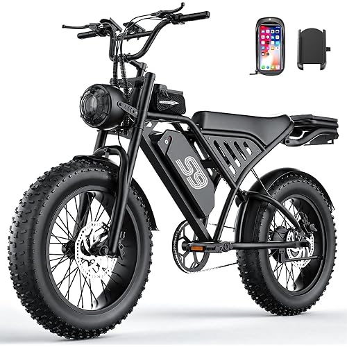 ASKGO Electric Bike for Adults, 2500W Peak Electric Dirt Bike, 100 Miles 36MPH E-Bike with 48V 20AH Removable Battery, 20" Fat Tire All-Terrain Ebike with NFC & Password Unlock