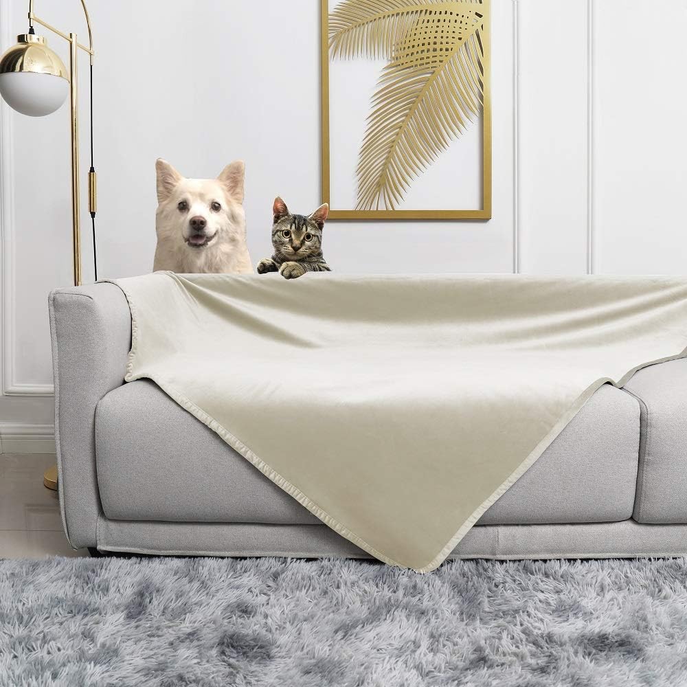 fuguitex Waterproof Dog Blanket Bed Cover Dog Crystal Velvet Fuzzy Cozy Plush Pet Blanket Throw Blanket for Couch Sofa