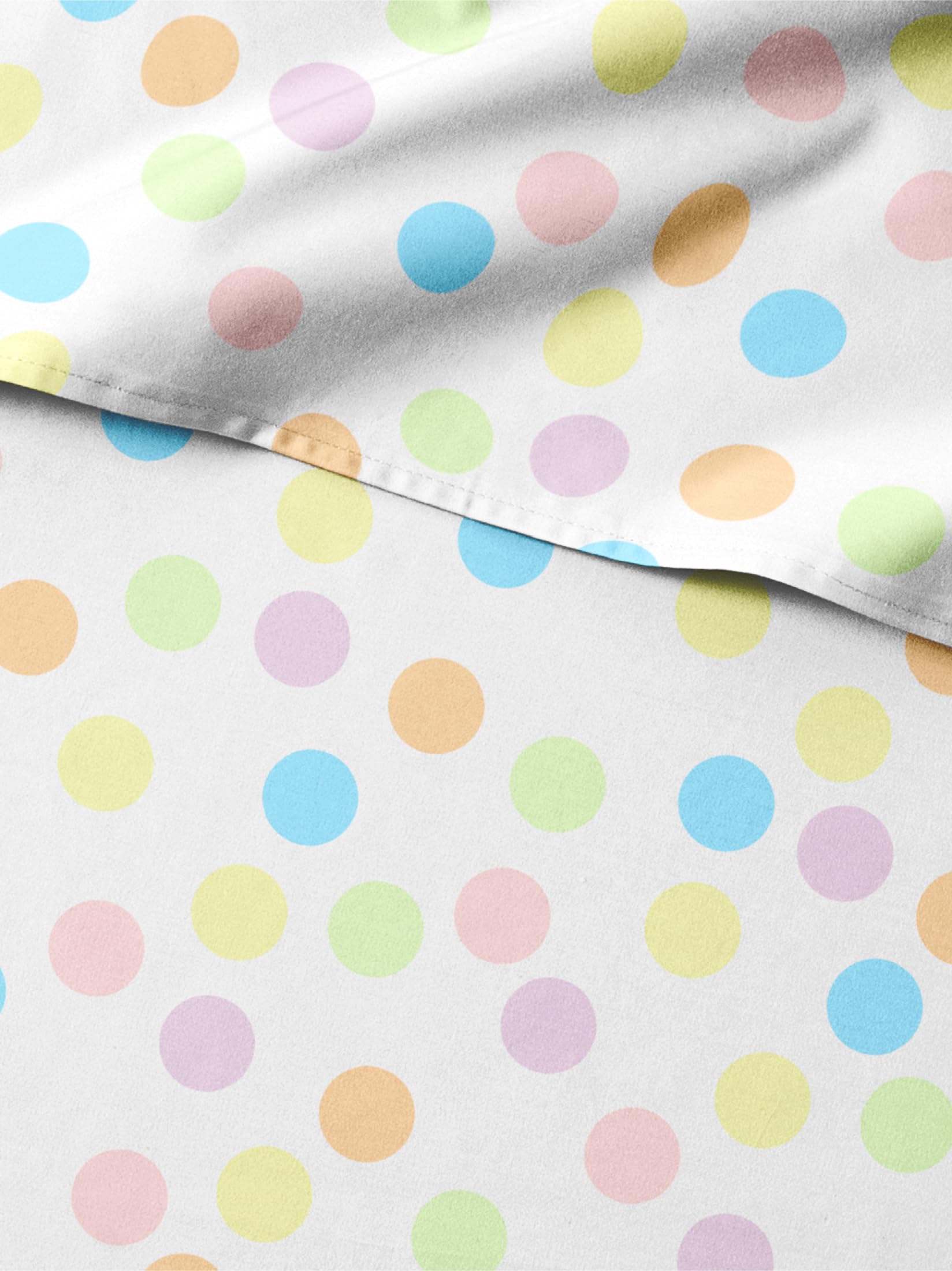 Kids Queen Multicolor Dots Bed Sheets - 4 Piece Multicolor Dots Sheet Set