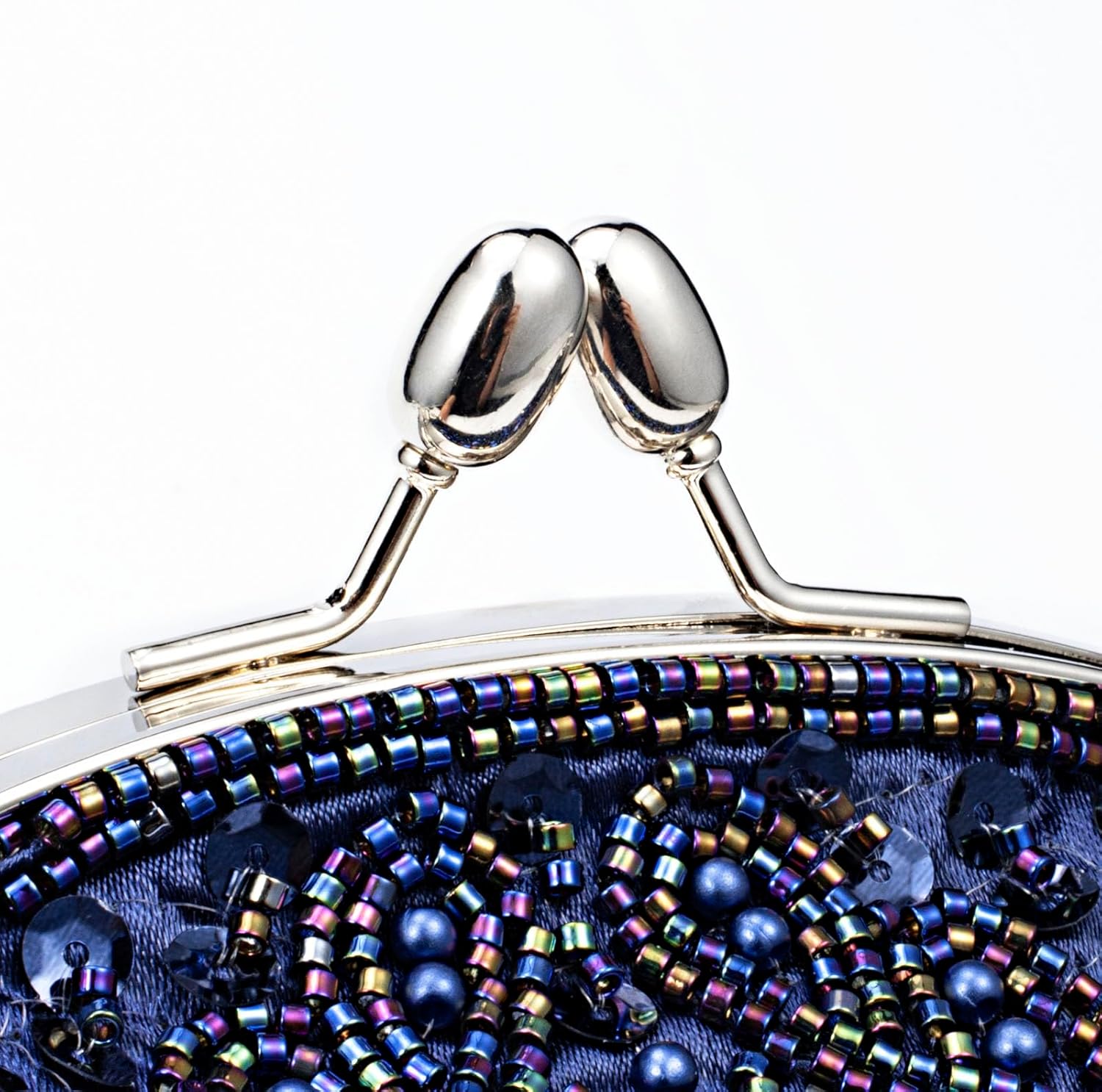 Simcat Beaded Sequin Flower Evening Purse Large Clutch Bag - Image 7