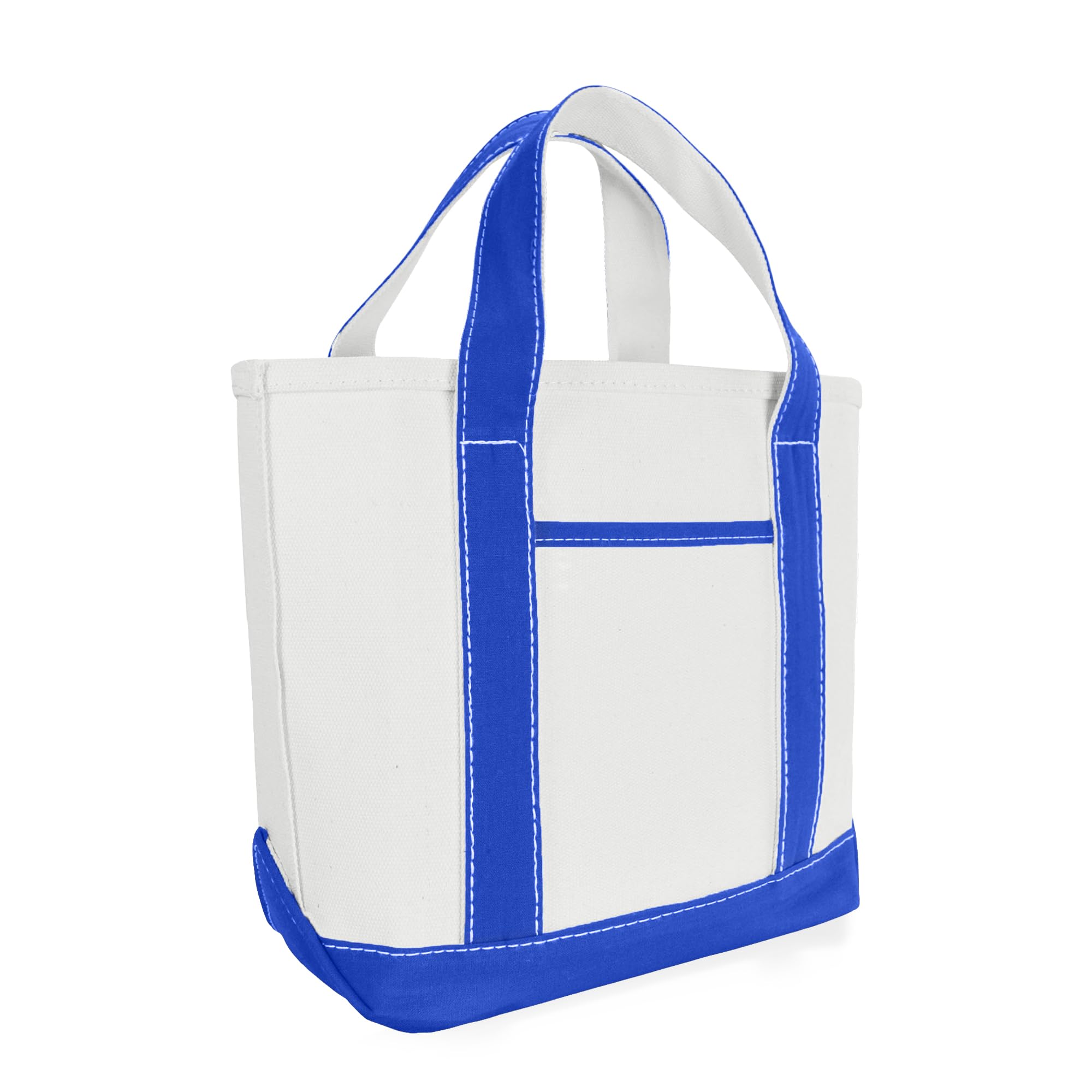 DALIX 14" Mini Small Cotton Canvas Party Favor Wedding Gift Tote Bag in Royal Blue