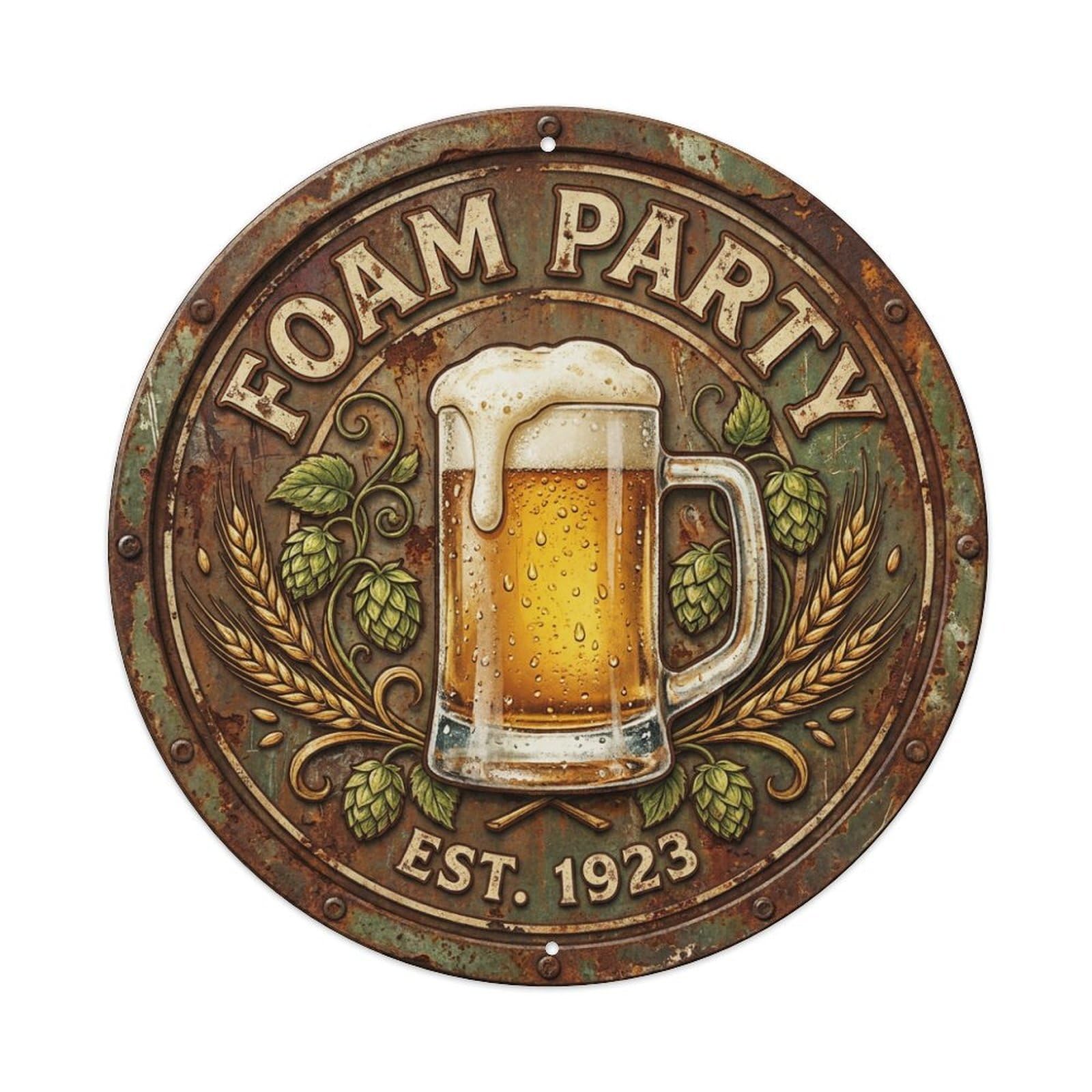 Fyrn Style Metal Tin Sign Vintage Beer Brewery Foam Party Retro Bar For Pub