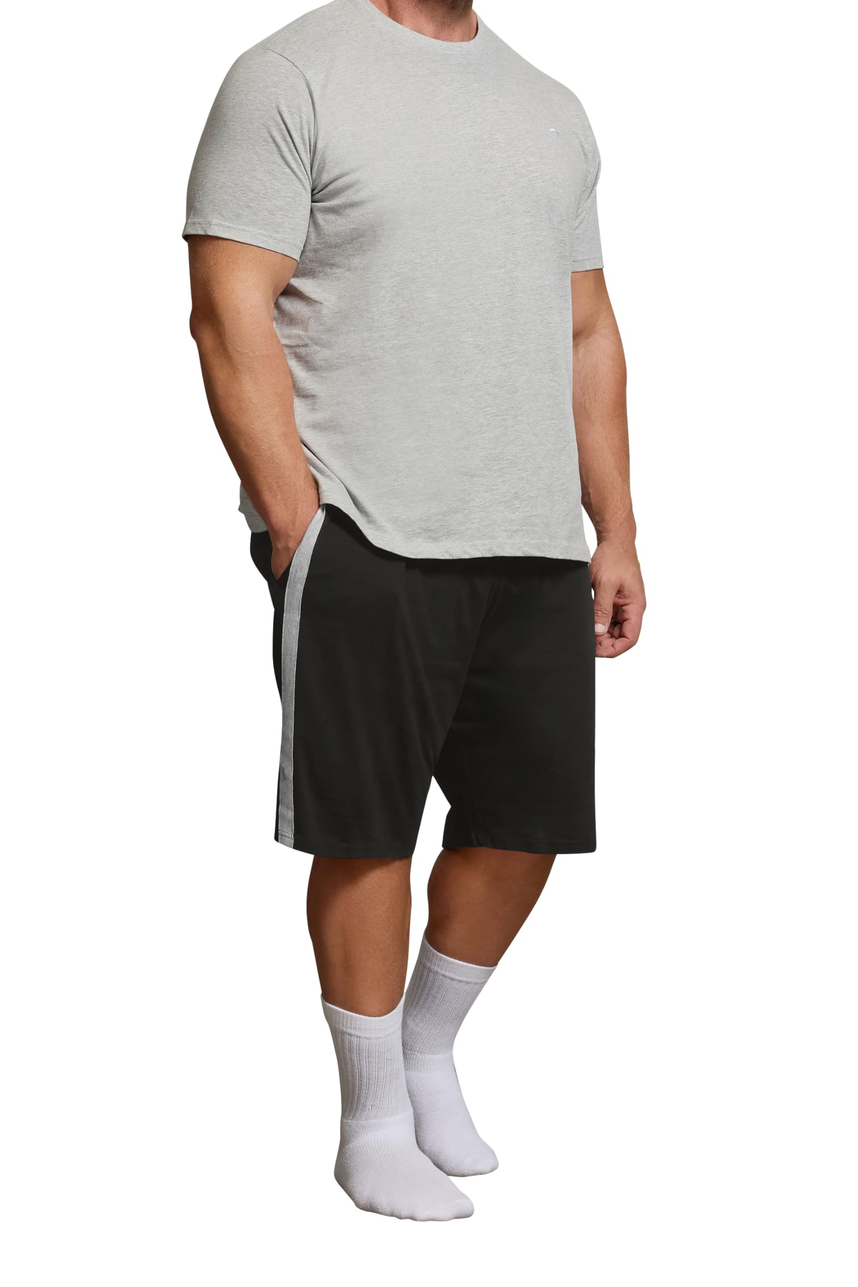 Badrhino Men's Black Big & Tall Lightweight Lounge Shorts - Plus Size Curve