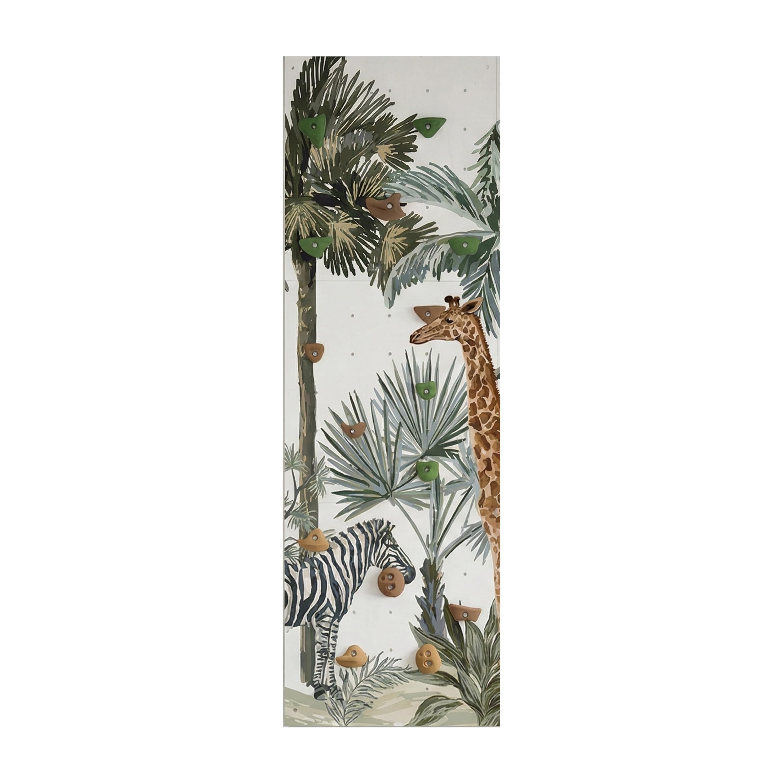 Parete da Arrampicata per Bambini - Gioco da Interno - con 15 Prese da Arrampicata, 3 Pannelli Murali in Compensato di Betulla - Dimensioni 225x75cm - Viaggi