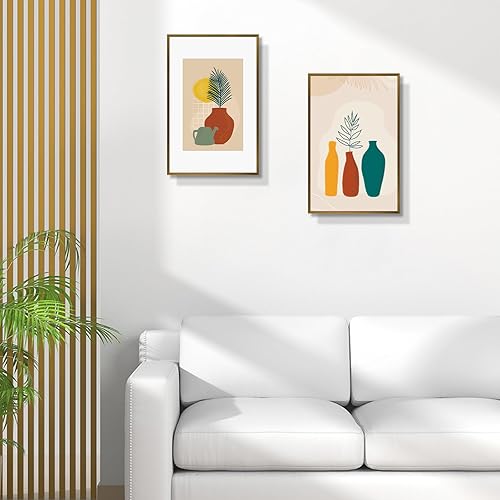 Vista 30 de Frametory - Marco de aluminio de 11 x 14 para fotos de 8 x 10 (en pulgadas), con paspartú marfil, de pared, con gancho de sierra, pestañas Bronce