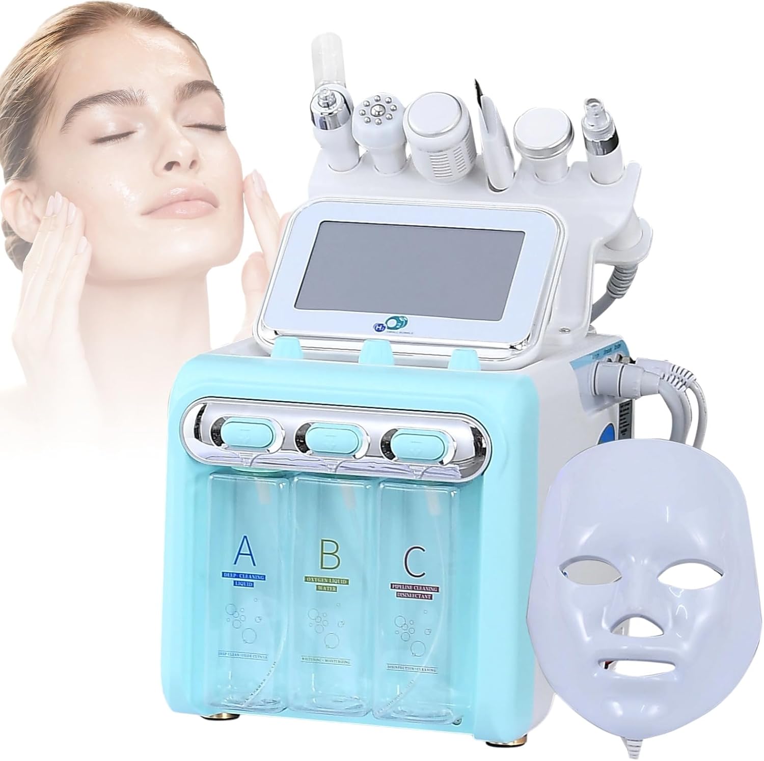 SPA RF RADIOFREQUENCY MEDICAL MULTIFUNCTIONAL DEVICE, Hydrogen Oxygen Facial Care Machine, 7 in 1 Multifunctional Face Skin Care Device with LED Mask, Hydra Oxygen Facial Machine for Home Beauty Salon SPA RF RADIOFREQUENCY MEDICAL MULTIFUNCTIONAL DEVICE, Hydrogen Oxygen Facial Care Machine, 7 in 1 Multifunctional Face Skin Care Device with LED Mask, Hydra Oxygen Facial Machine for Home Beauty Salon