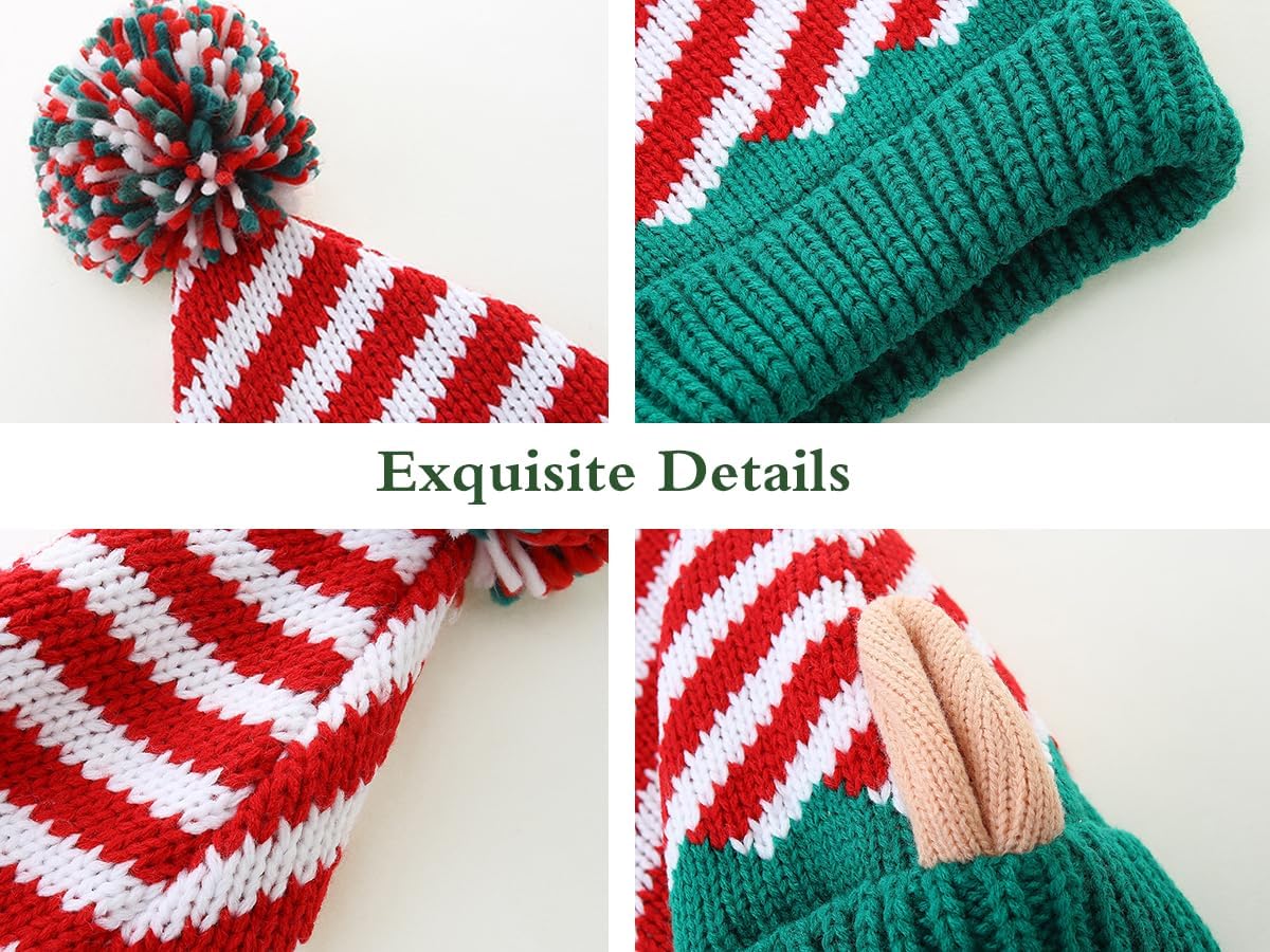 Moon Kitty Christmas Elf Hat Upgraded Christmas Hat Adults Elf Beanie Party Hat for Holiday,New Years and Christmas - Image 4