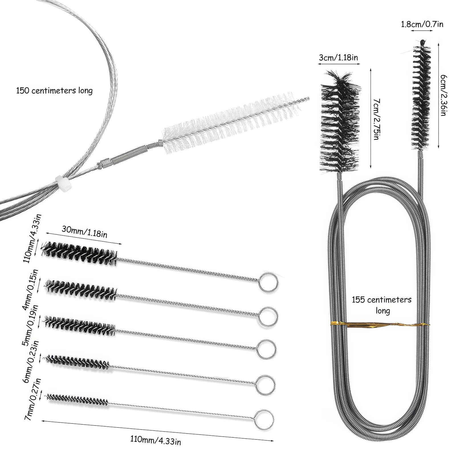 8 Pz Stura Lavandini e Scarichi, Sonda Sturatubi, Sturalavandini Disgorgante Lavandino Stura Lavandino Strumento Professionale, Molla Sturatubi, Stura Tubi di Scarico per Pulizia Bagno Vasca Doccia