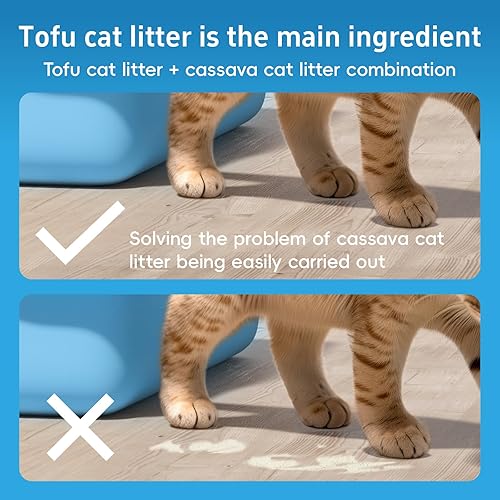 2Bags 5-in-1 Tofu Cat Litter, Mixed Cassava, Bentonite, Baking Soda, SAP, Natural Plant, Fast Clumping, Strong Water Adsorption & Deodorization, No Tracking, Dust-Free, Flushable, (7.9lbs x 2)(7.9lbs * 1 Bag)