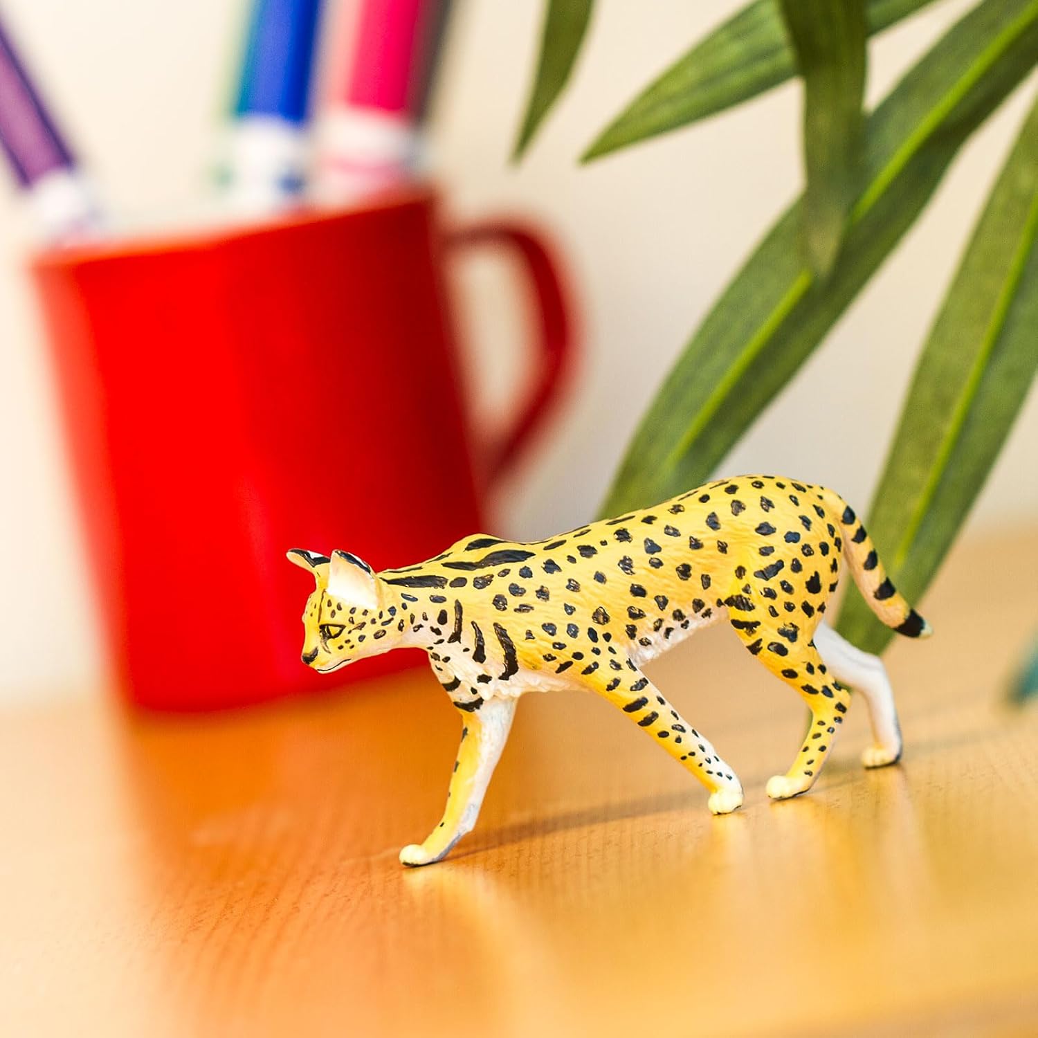 Safari Ltd. Serval Figurine - Realistic 3.75" Wild Cat Figure - Educational Toy for Boys, Girls, and Kids Ages 3+