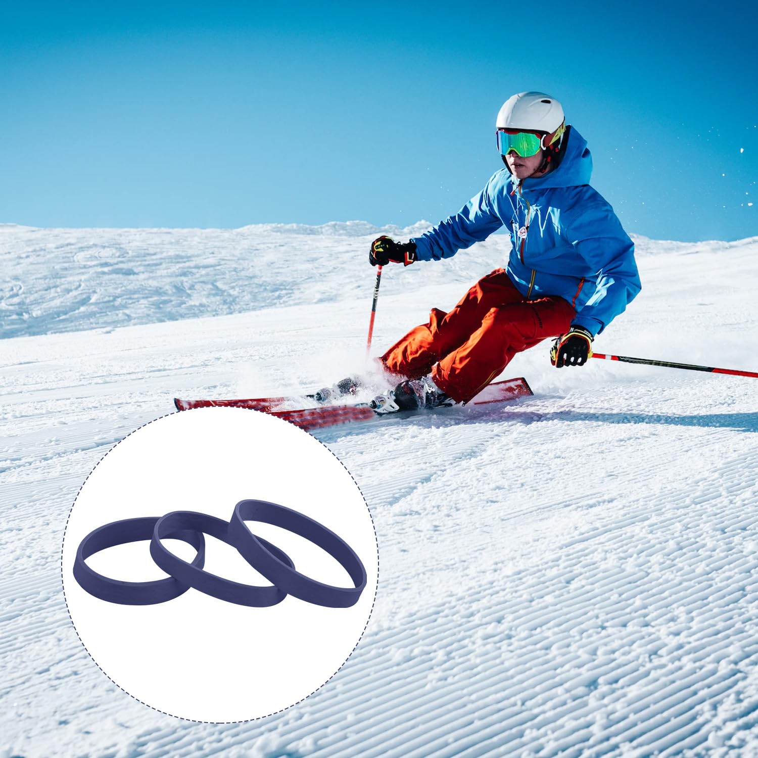 Band de Frein de Ski, 32pcs Retenues de Freins de Snowboard Bande de Caoutchouc