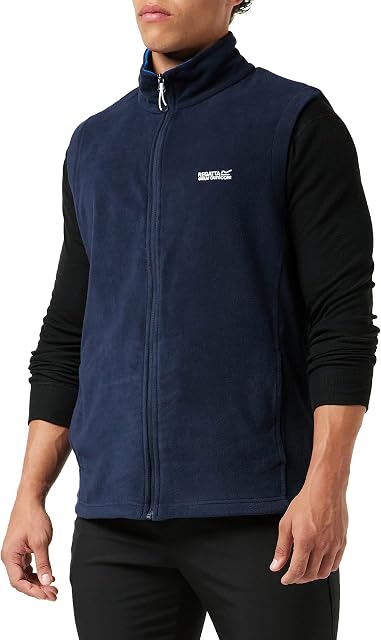 Regatta Bodywarmer men, Gilet for men - Warm Fleece sleeveless Jacket - Outdoor & Hiking Polar Fleece zipper Vest - Full Zip - 2 lower pockets -