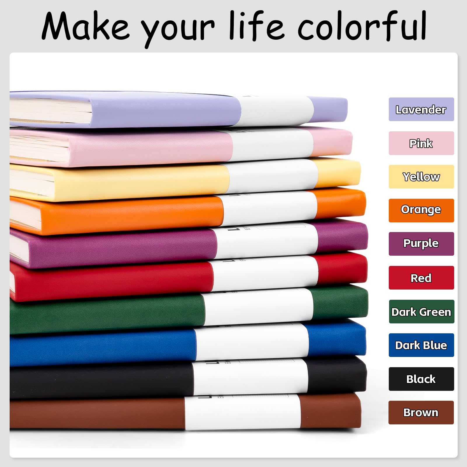 Dynta Paquete de 20 diarios de tapa dura a granel, cuadernos rayados A5 para el trabajo, 200 páginas/100 hojas, 5.8 x 8.4 pulgadas, cuaderno de rayas universitarias de 10 colores para mujeres y
