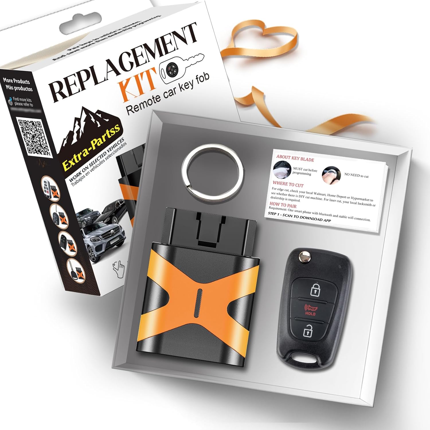 Kit for Remote Car Key Fob Replacement for Kia NYOSEKSAM11ATx TQ8-RKE-3F02 fits 2010 2011 2012 2013 Soul (Side Groove Blade)