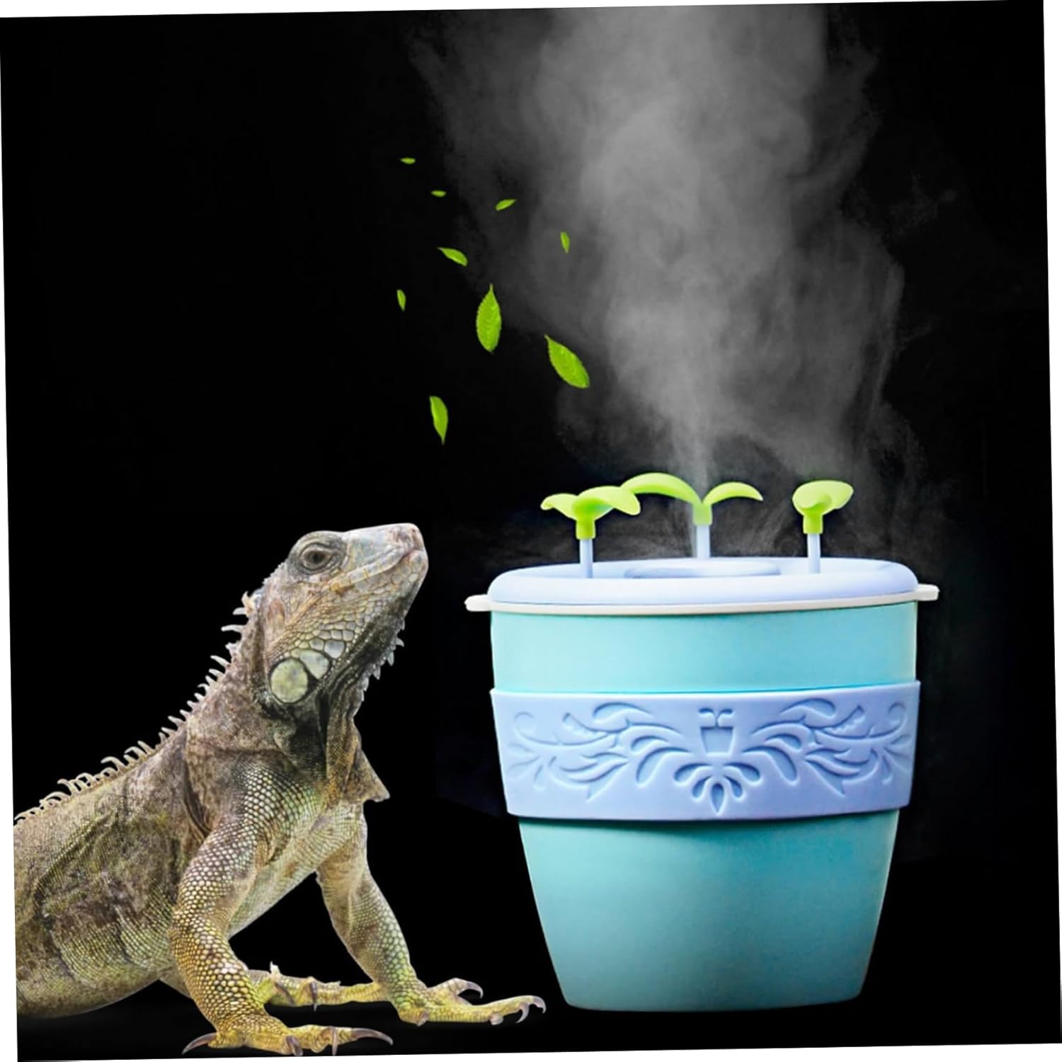 Reptile Humidifier Fogger 200ml USB Cool Mist Maker with Auto Shut Off Silent Cute Design for Lizard Snake Gecko Tortoise