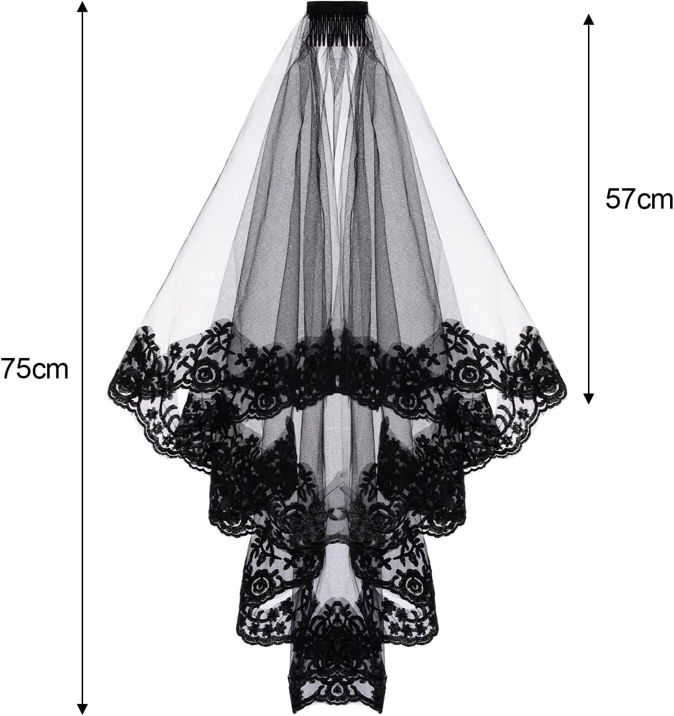 choyaxo Lace Veil Wedding Veil Floral Lace Bridal Veil - Image 2