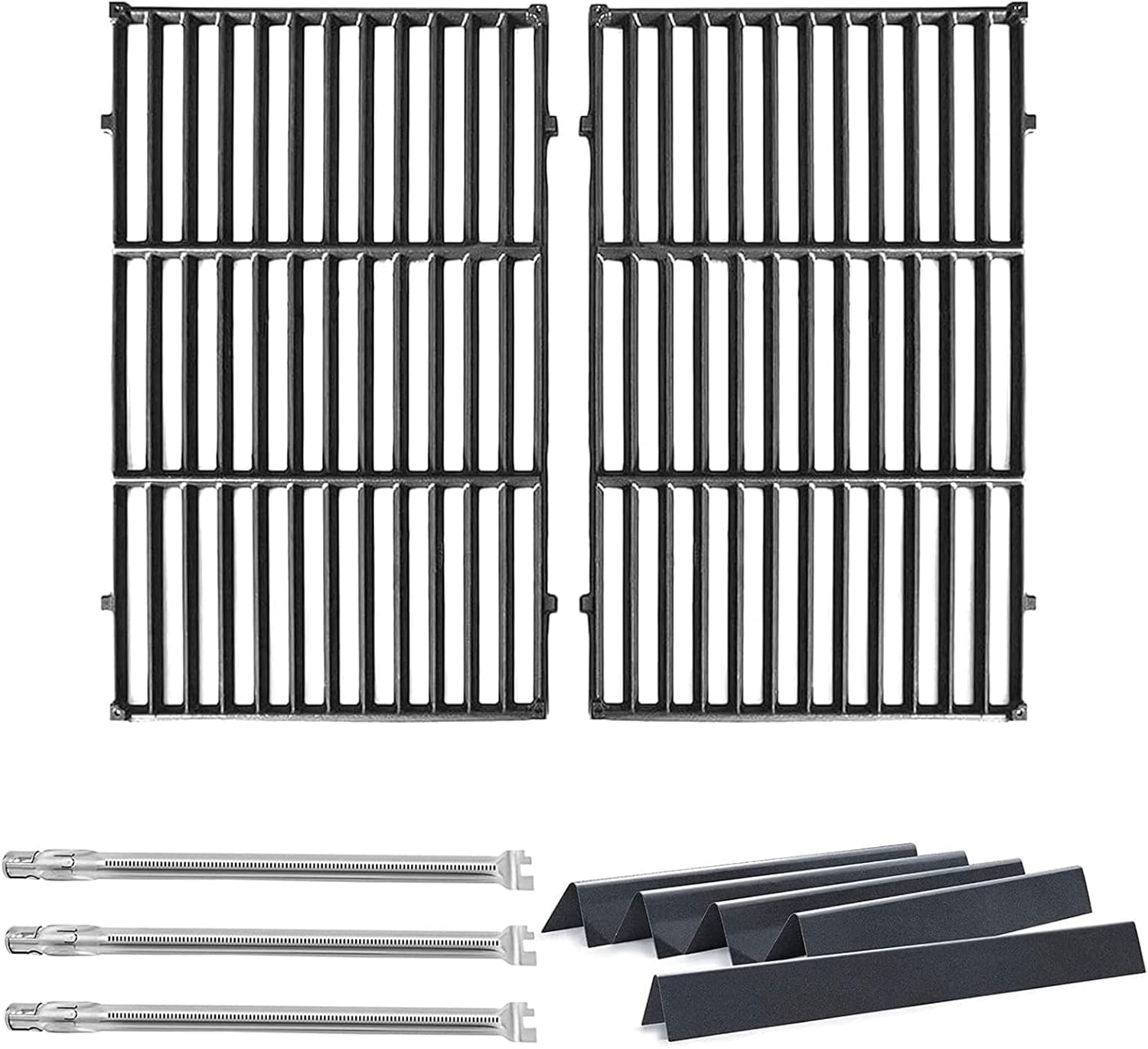 Hongso 19.5" Grill Grates 17.5" Flavorizer Bars Burner Tubes for Weber Genesis 300 Series E-310 E-320 E-330 EP-310 EP-320 EP-330 S-310 S-330 (2011-2016 with Front Control Knobs) 7524 7621