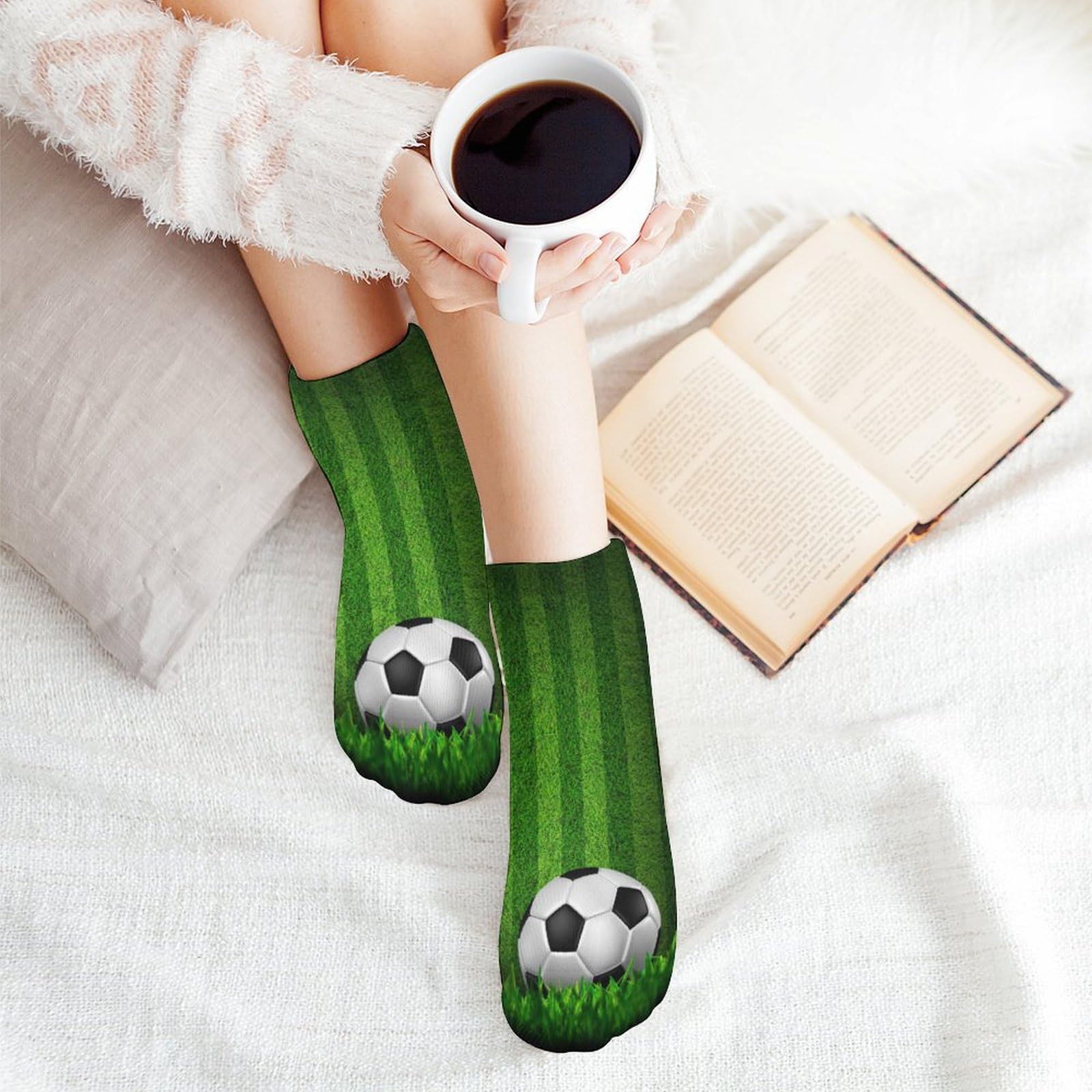 Amazon.co.jp: 靴下 5足セット サッカー場 緑 グリーン ソックス