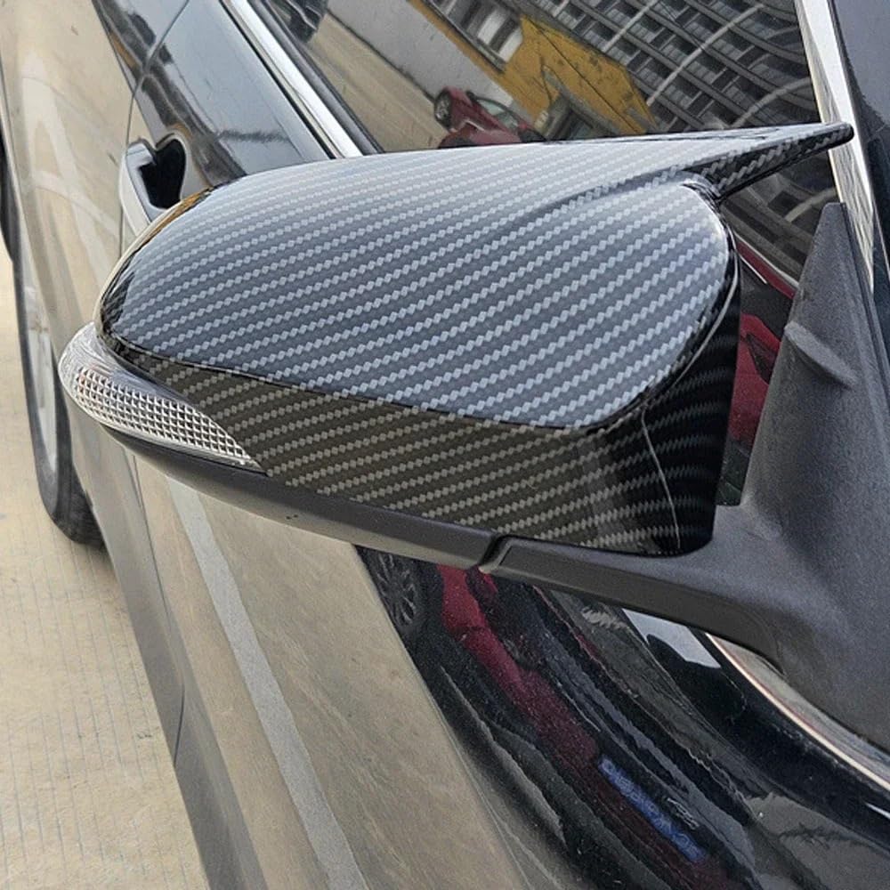Obudowa lusterka samochodowe Pasuje do Toyota Avensis Auris naklejki samochodowe lusterko wsteczne boczne pokrywa skrzydło Cap zewnętrzne drzwi widok(No Light Carbon)