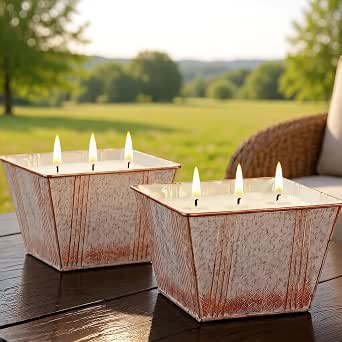 Citronella Candles Outdoor, 24 OZ Large Size 3-Wick, 2 Pack Lemongrass Natural Soy Wax Candles