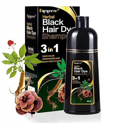 Miniatura 1 de Champú de tinte para cabello negro 3 en 1, tinte natural para cubrir las canas, champú de color para el cabello para mujeres y hombres, champús de
