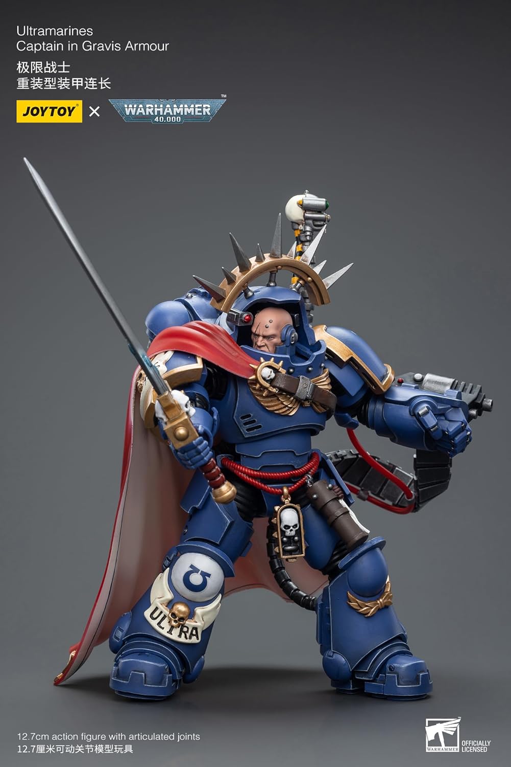 Warhammer 40K: Ultramarines Captain in Gravis Armour 1:18 Scale Action Figure