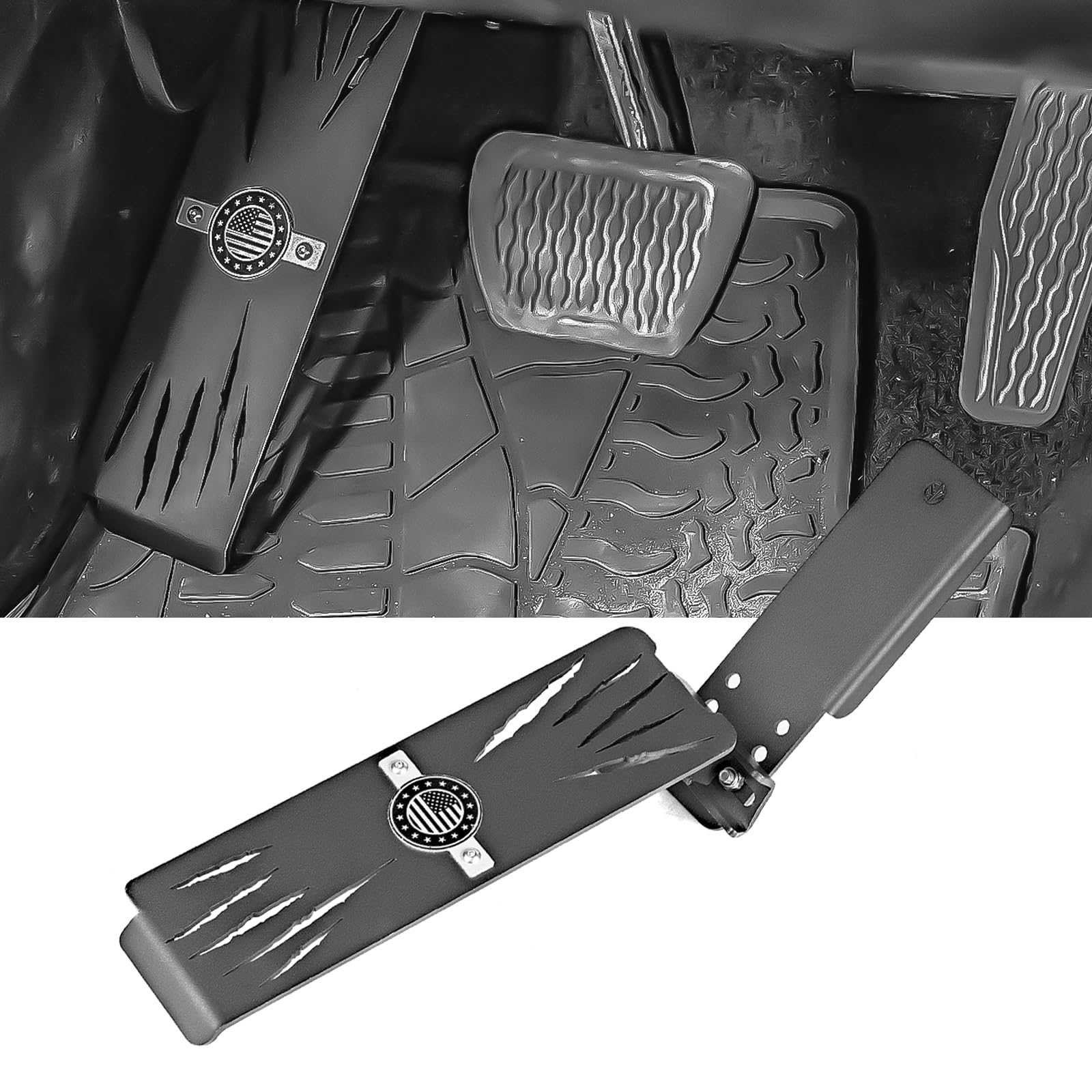 NKCELL POWER Internal Dead Pedal Driver Left Foot Rest Pedal for 2018-2024 Jeep Wrangler JL JLU Gladiator JT (NOT Fit for 4xe Model), Adjustable