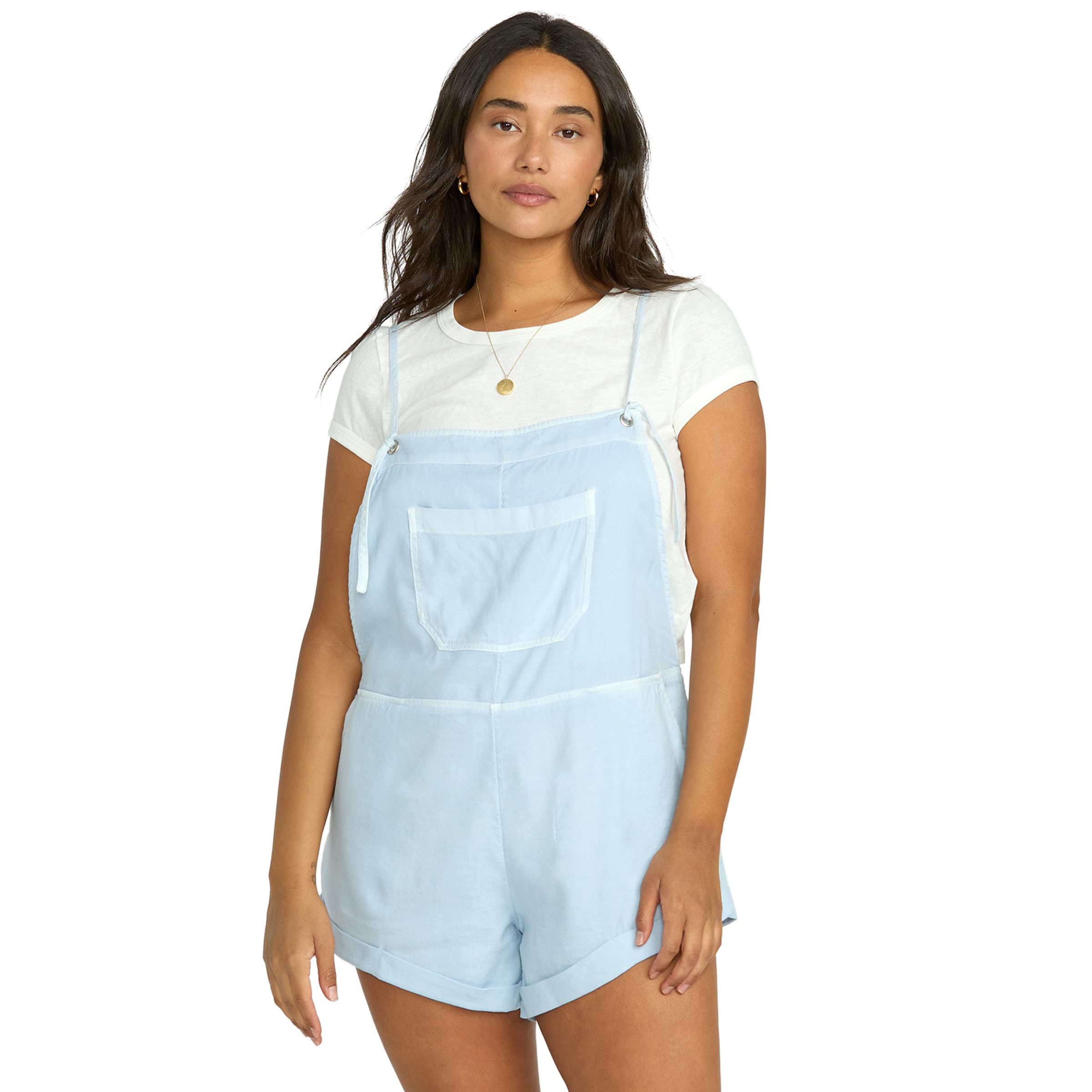 Billabong Wild Pursuit Salopette en Chambray Délavé, Salopette en Jean pour Femme Taille M, Medium