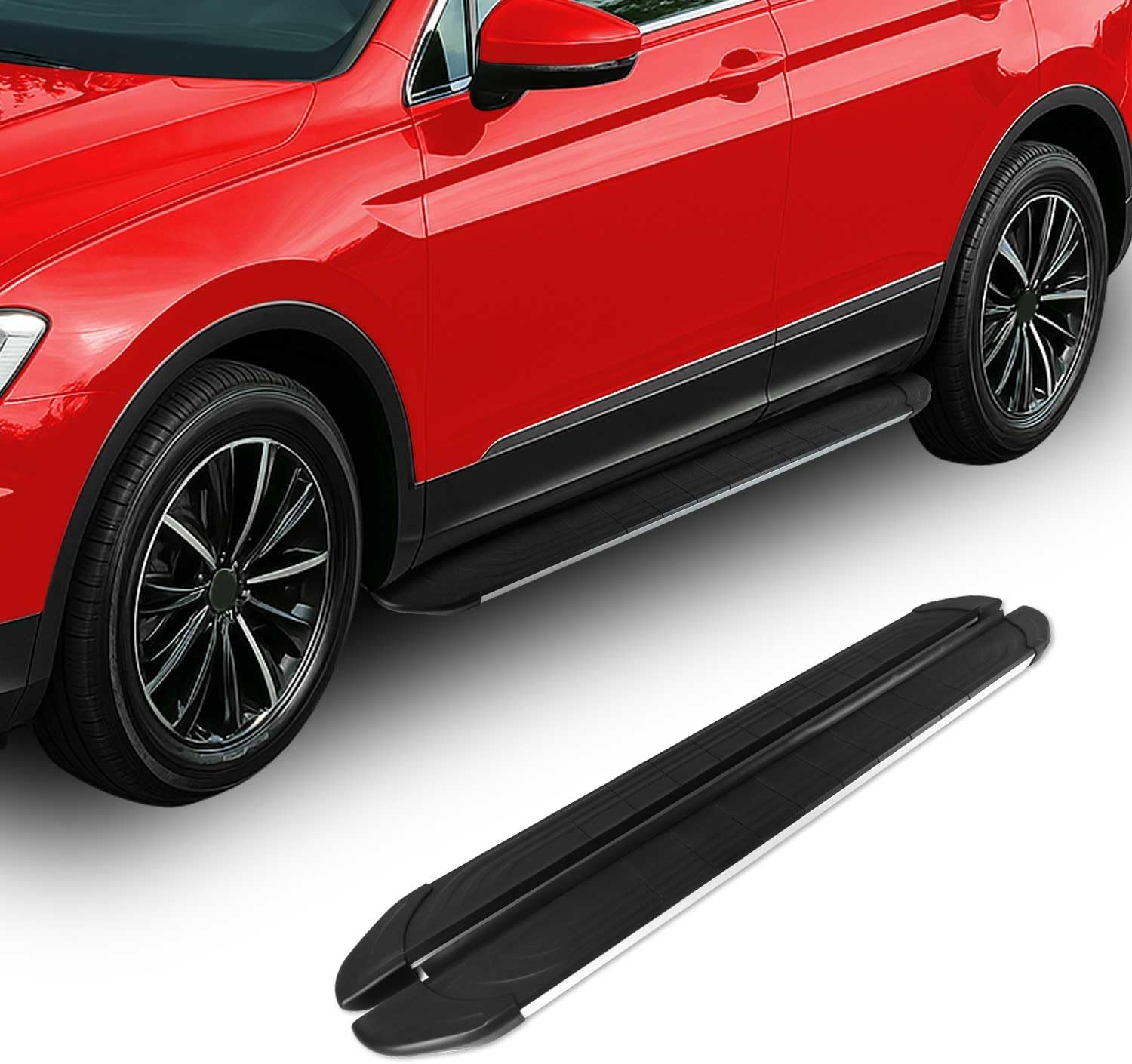 OMAC Side Step Running Boards Nerf Bars for Kia Sorento 2016-2020 Black Silver 2Pcs