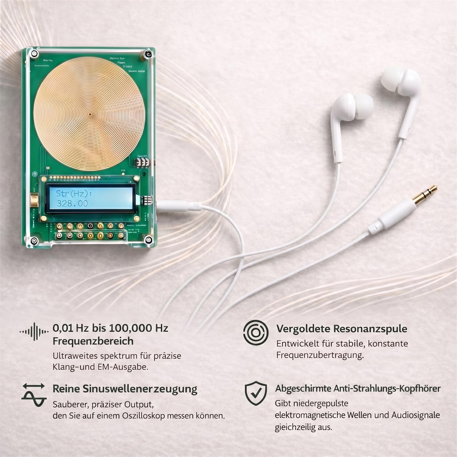 2026 Zentra One Smartes Frequenzgerät, Frequenz Gerät Zentra One mit USB-Anschluss und Bildschirm, Schumann Frequenz Generator für Schlafmittel, Entspannung(Grün)